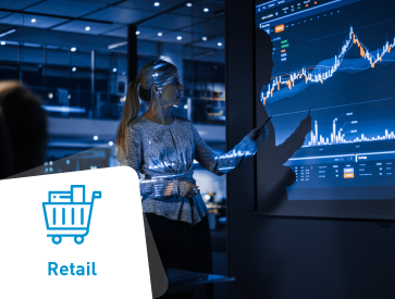 blue dashboard about retail