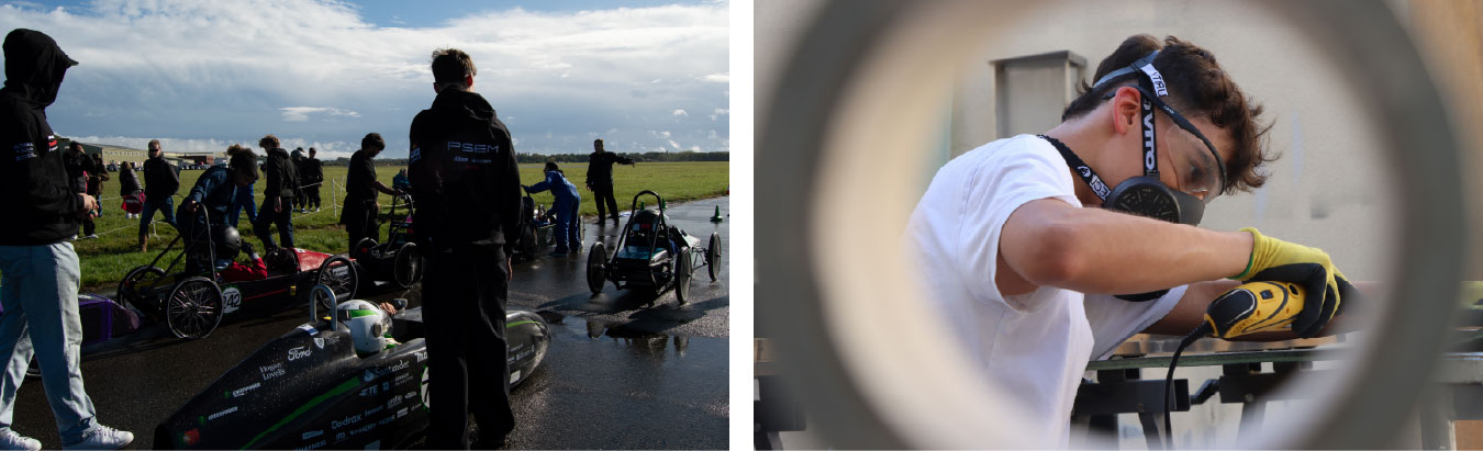 Equipa PSEM do Técnico a preparar e testar os seus protótipos de competição